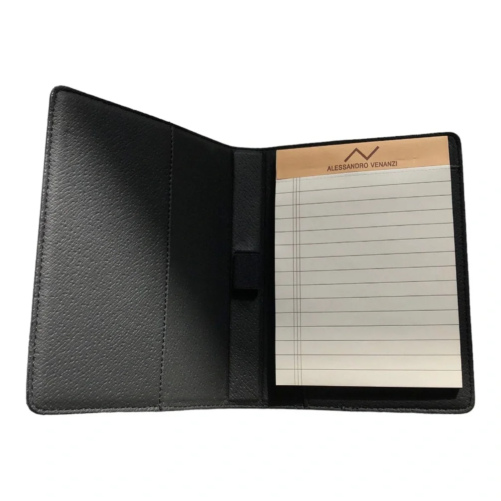 Alessandro Venzanzi Black Leather Notebook